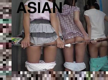 Nasty asian teens shows pussies and bottoms