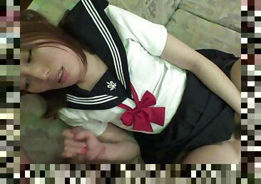 Japanese schoolgirl combines playing toys and making out