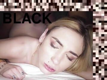 Blonde hottie craves for big black cock