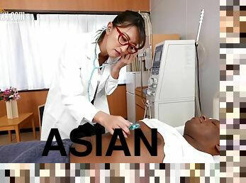 Nipponese naughty nurse interracial crazy sex clip
