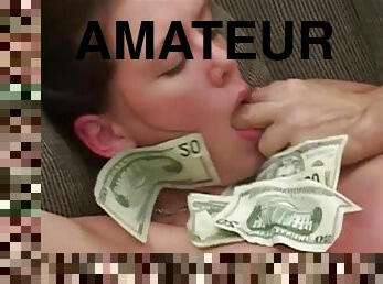 Amateur teen fucks with old perverts for cash