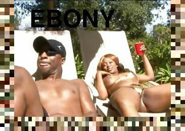 Ebony MILF with hairy pussy - hot sex clip