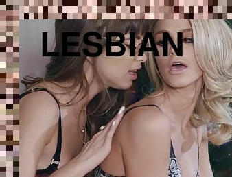 Horny lesbians energizing porn video