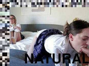 Schoolgirls Aften Opal & Katie Kush - Watch Me Fuck Your Friend - big cock, natural tits