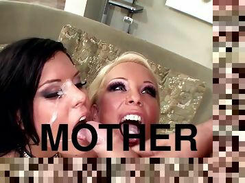 Mother Loads! - group sex with facial, mouthful cumshots compilation