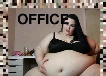 SSBBW Feedee at Work - Obese BBW Food Fetish Solo