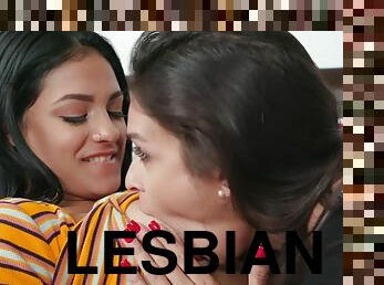 Latina babes Katana Kombat and Serena Santos aphrodisiac lesbian sex