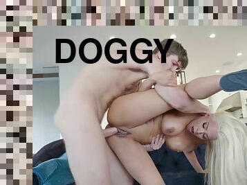 Teen Luna Star gives POV BJ before a stand up doggy fucking