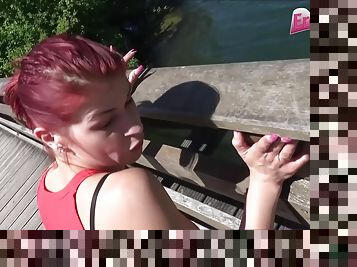 German Skinny Redhead Teen Outdoor Facial Pov Sextape