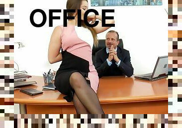 Sexy babe in the office
