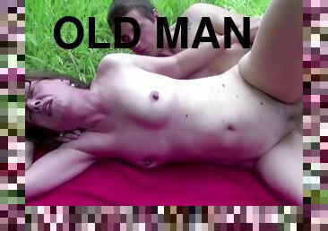 18-Year-Old Man Seduces 71yr old Granny Outdoor