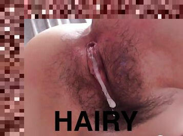 Dark Hair beauty got her hairy vagina drilled