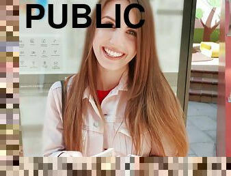 Sweet-looking babe reveals her love for public sex