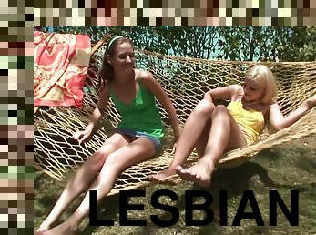 girls hammock shoot - teen lesbians porn