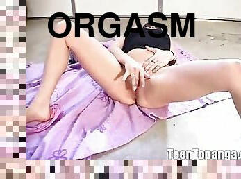 Teen Topanga has a garage orgasm