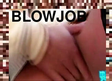 Blowjob from a blonde in public