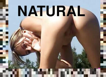 Naked in the woods! Teen Andi Pink is truly all natural!