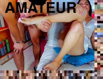 Junges Paar in amateur sex hat on webcam