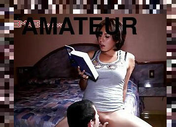 Abril Alarcon Reading - amateur oral sex hardcore with cumshot