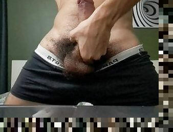 berambut, mastubasi, kurus, cumshot-keluarnya-sperma, hitam, brazil, sperma, seorang-diri, buah-zakar, penis