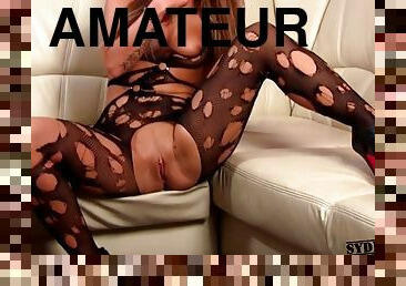 Fabulous chick in fishnets gets fucked!