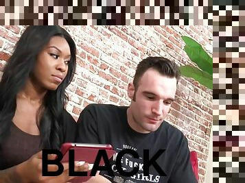 Black whore takes big rod