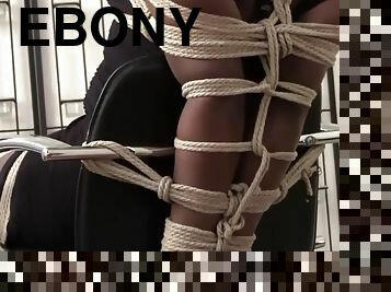 ébène, bdsm, black, ligotée, bâillonnement, bondage