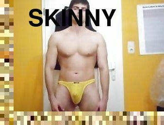 Skinny Fit guy in sexy yellow underwear