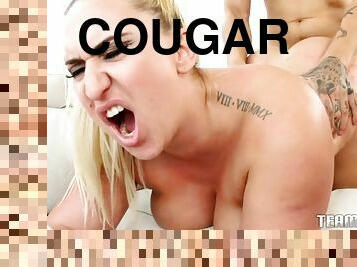 Curvy tattooed blonde mom cougar with big ass Nina Kay - hardcore with cumshot