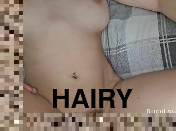 hårete, pussy, amatør, creampie, par