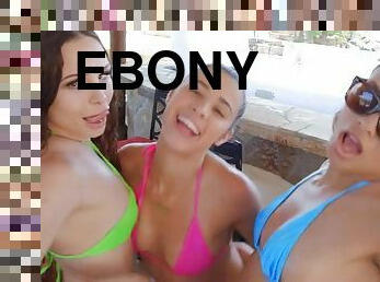 Project DTF: Pool Party with sexy pawg and ebony babes fucked in bikins feat outdoor blowjobs and more