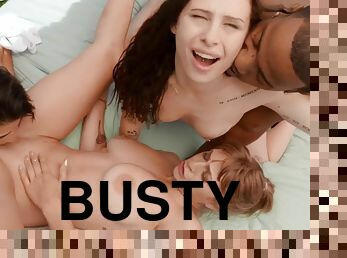 Busty teen sluts in unimaginable group sex orgy video