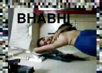 Mangala bhabhi stripping her sari and sucking tits