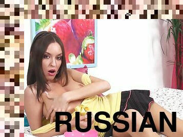 Charming Russian teen girl exciting xxx scene