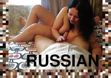 Russian FAT ride on inmate's dick - Big knockers
