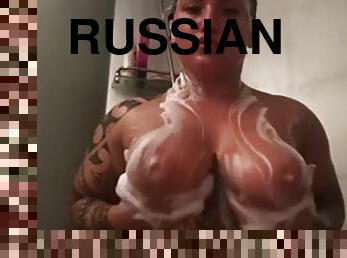 Russian pawg in shower