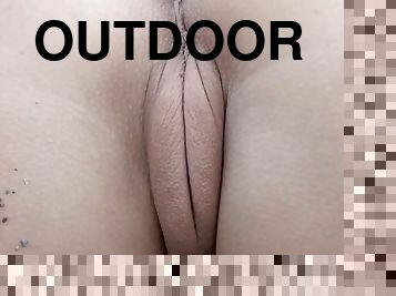 Hot outdoor solo with blonde Whitney C