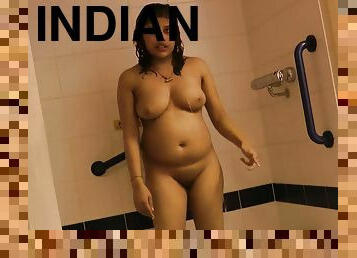 Great posing in the shower for Indian teen