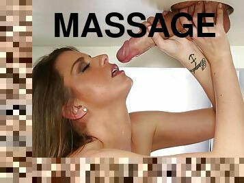Massage and blowjob with a kinky doll