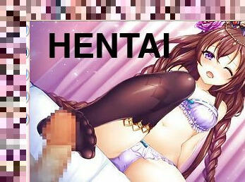 Footjob hentai footjob pantyhose kamihime