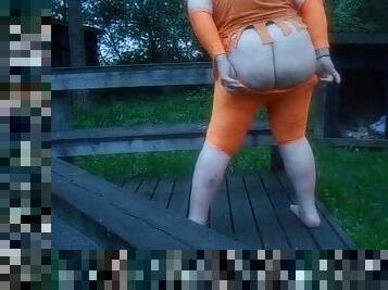 Orange Blossom PAWG Outdoor Workout Thick Legs Wide Ass