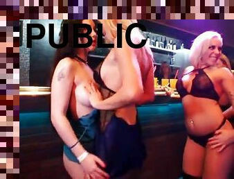Hotties fucking in public at pajama party