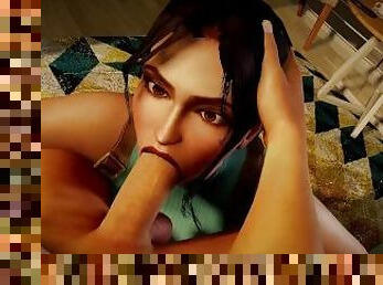 Classic Lara Sucks Dick in POV  Tomb Raider Parody