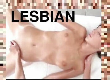 Erotic lesbian massage with oil