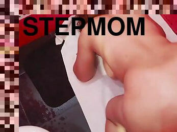 Stepmom in the bathroom gave her stepson a blowjob and had anal sex