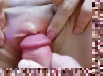 Close up on shaved amateur pussy fucked