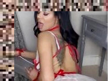 Slutty Nurse Bent Over in Doggy