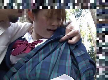 aA2302-A school girl who can't stand it on her way home from school and gets fucked by a park manager