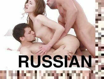 russo, anal, adolescente, duplo, penetração