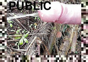 Hard Cock Pissing, Public Outdoor Cruising in the Woods - Rockard Daddy